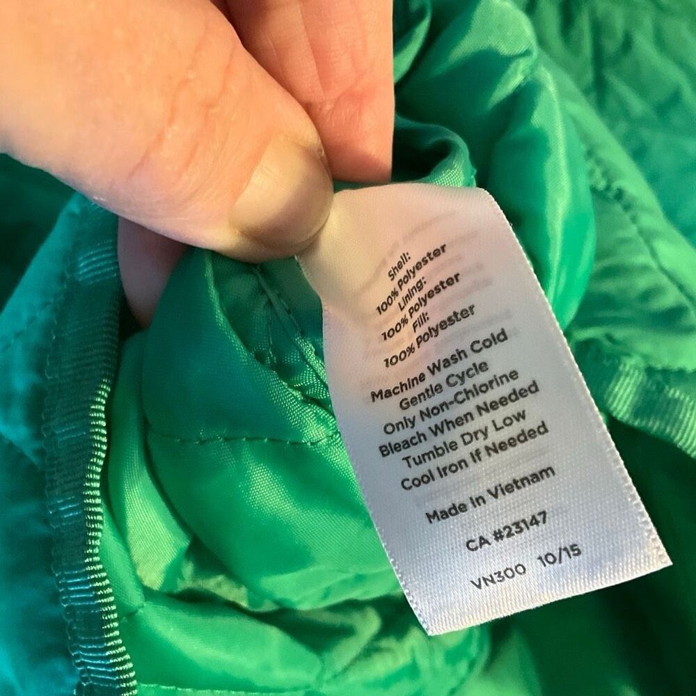 Talbots Kelly Green Quilted Barn Coat, S. Preppy Spring - Picture 9 of 14